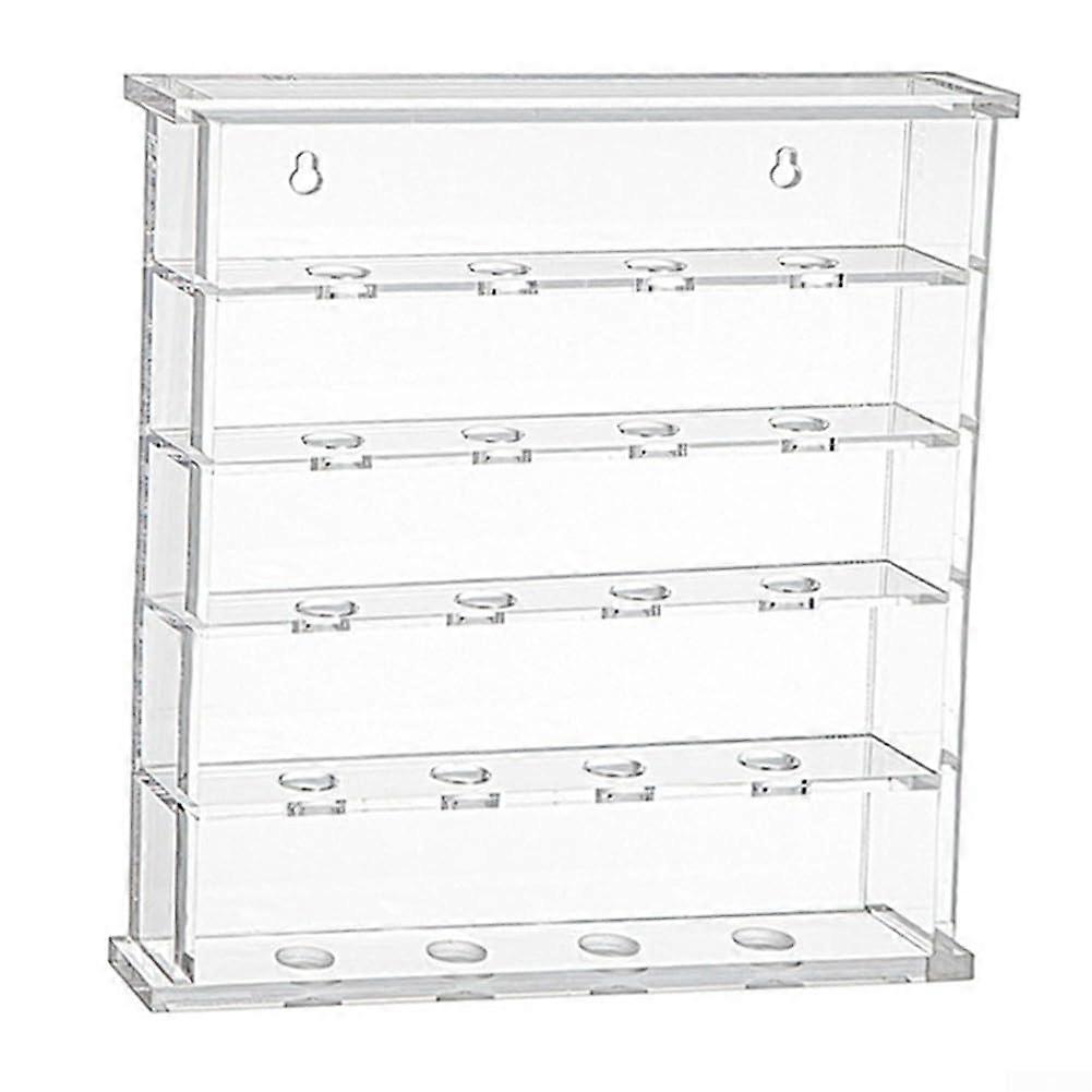 Acrylic Golf Ball Display Case Wall Mounted With 16 Grooves, Golf Ball And Table Tennis Storage Shelf, Clear