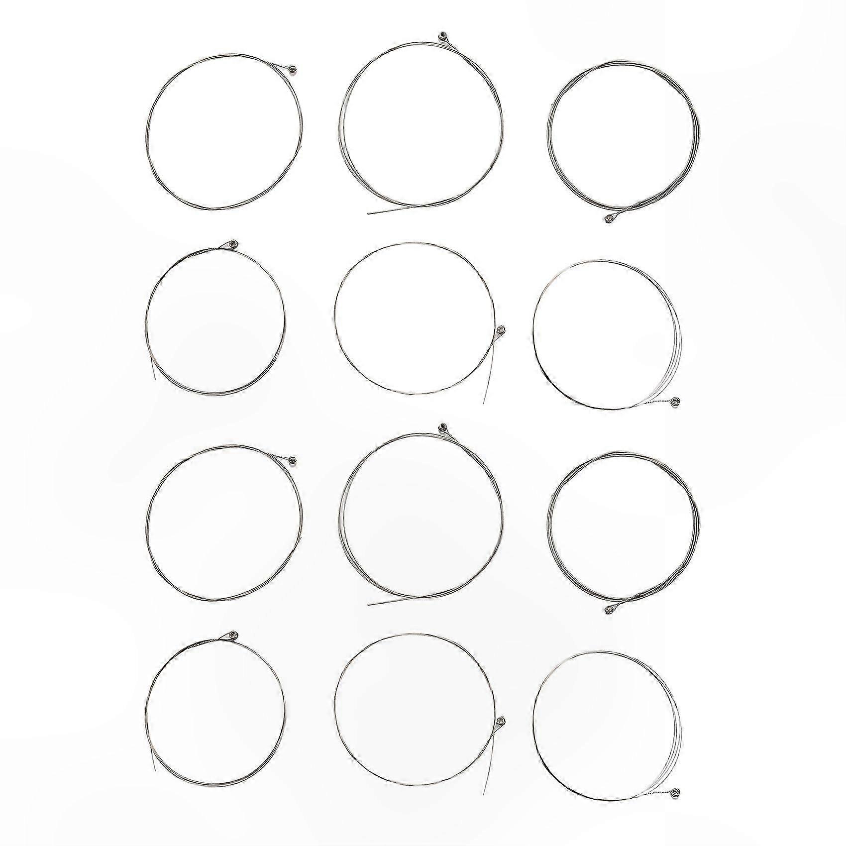 6-Piece Guitar String Set, Nickel-Plated Ball-End, White, .008-.038 Inch, 2 Sets for Musical Instruments