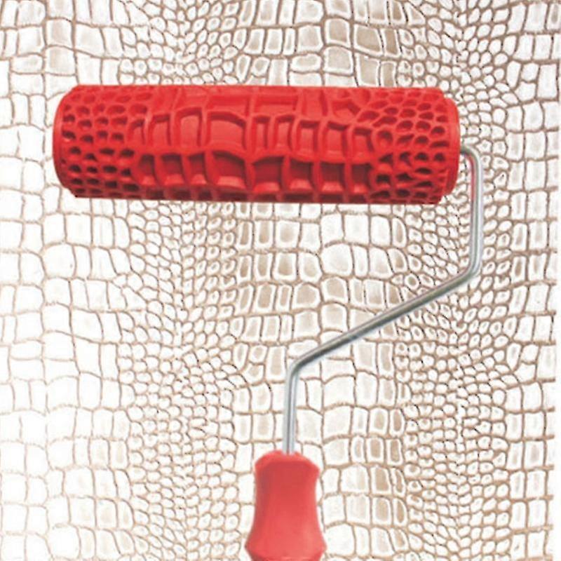 7 Inch Embossed Crocodile Leather Paint Roller With Handle For Wall Decoration SZRH A-DS
