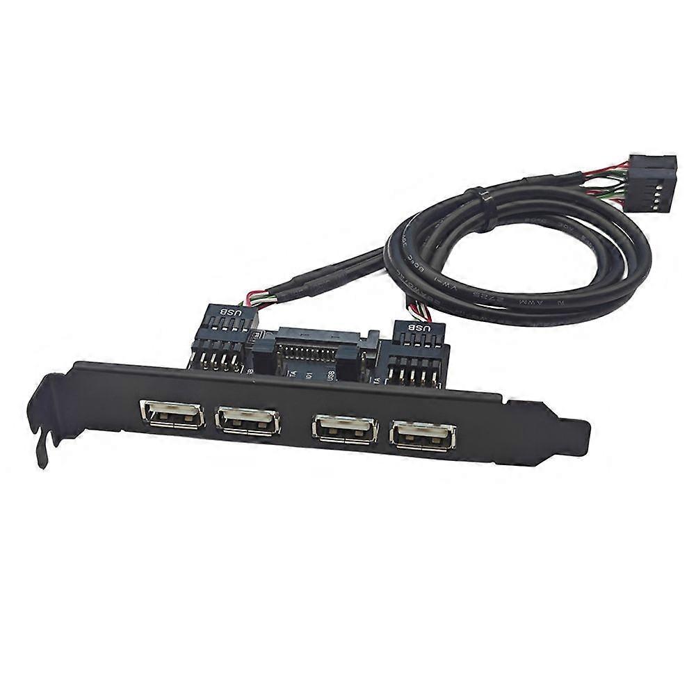 PCIE USB Expansion Card Dual 9PIN to 4-Port USB2.0 Adapter Card PC Panel Expansion for Desktop Win10