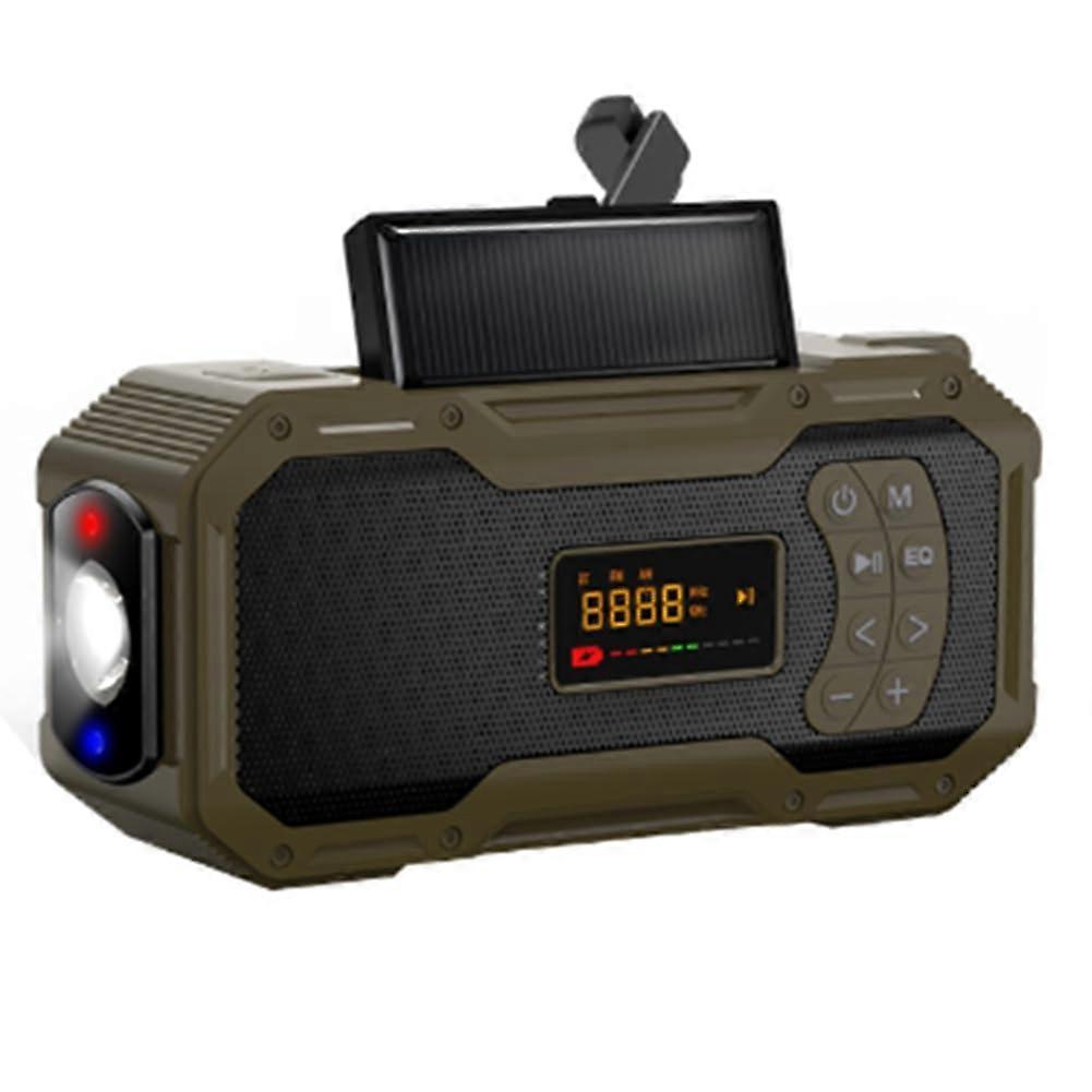 Emergency Weather Radio With Hand Crank, Solar Powered, Bluetooth Speaker, AM/FM, 5000mAh, Waterproof, Portable, Easy to Use