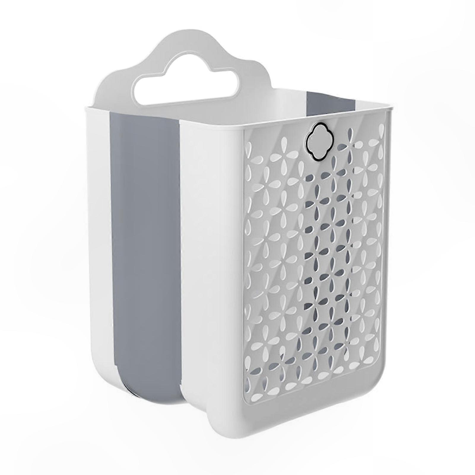 Compact Folding Laundry Basket for Bathroom Use Storage Solution for Towels and Accessories
