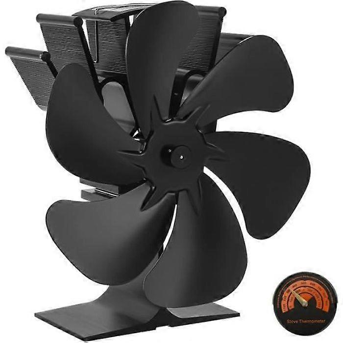 Stove Fan - Unspecified - Model With Thermometer - 6 Blades - Thermal Power Supply - Silent