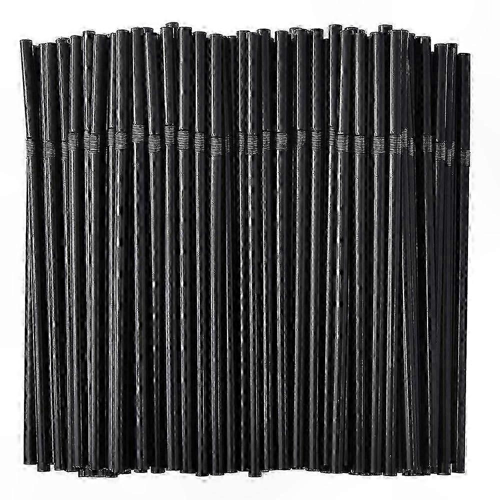 Black Reusable Drinking Straws 6mm Diameter Flexible Plastic 500 Count Bulk Pack