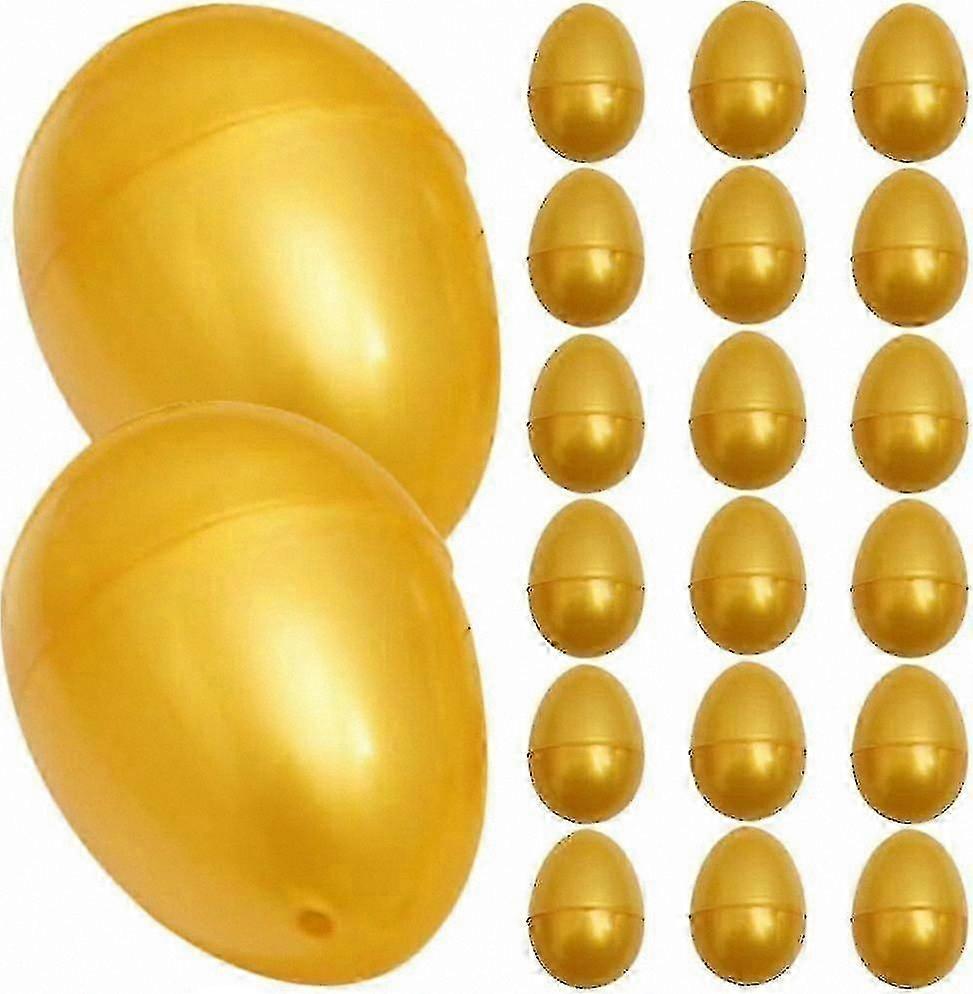 Golden Fillable Easter Eggs - 24 Pack of Empty Eggs for Easter Baskets, Egg Hunts, Party Prizes, and Classroom Supplies