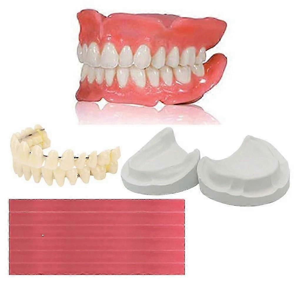 Resin False Teeth - DIY Dental Teeth Teaching Model for Top & Bottom Practice Teeth with Custom Fit