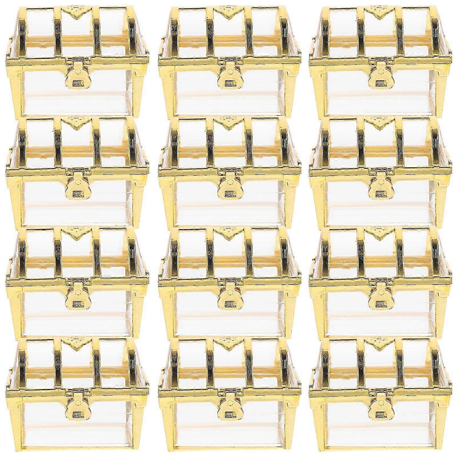 12pcs Wedding Candy Box Small Treasure Chest Chocolates Sweets Packaging Box
