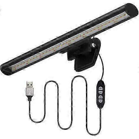 LED USB Computer Monitor Lamp Protable 10 Brightness 3 Dimmable Light Avoids Glare, E-Reading/Office Work Lamp Adjustable Remote Control, Professional