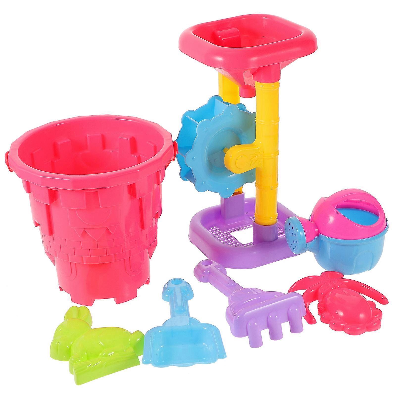 Durable ABS Kids Beach Toys 7 Piece Set for Sand Play Assorted Color Promotes Creativity