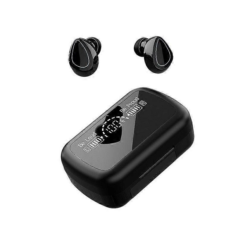 Wireless Bluetooth Earphones with Charging Case Dual Connection Built-in Microphone Stereo Sound Compatible with Apple and Android(Black)