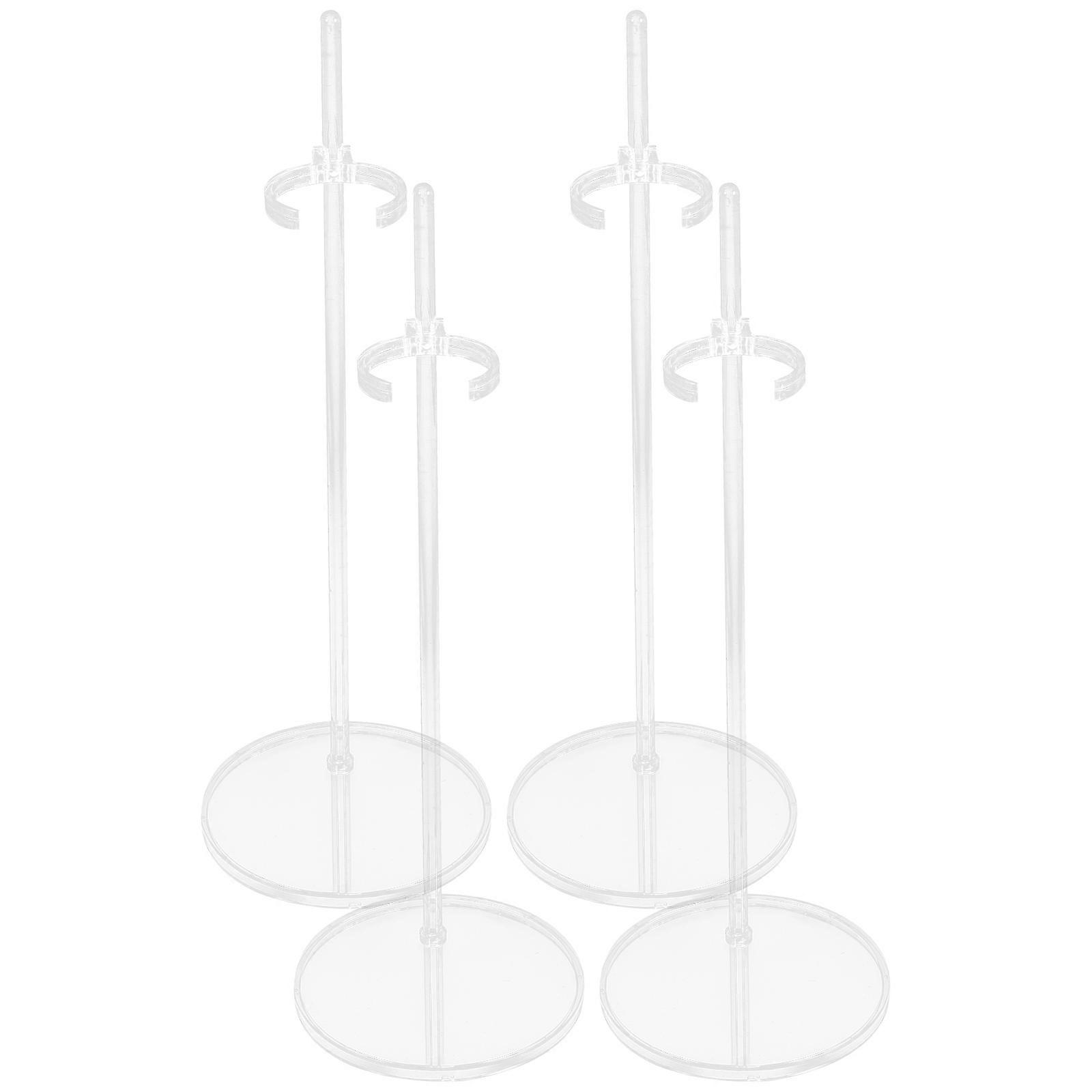 Doll Stands Clear Doll Support Holder for Display 4Pcs Transparent Plastic Racks