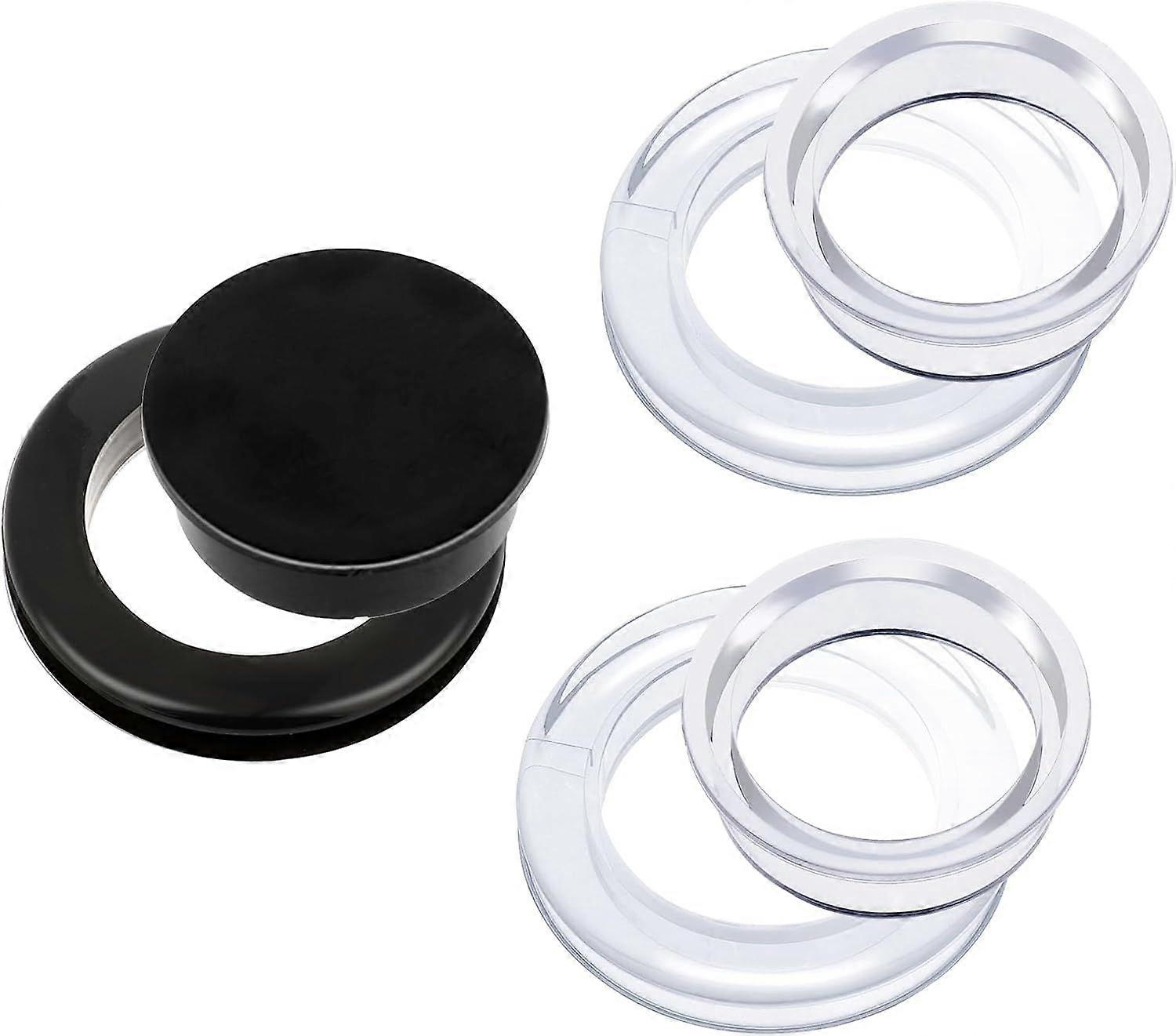 Pack 2" Silicone Umbrella Rings and Caps for Patio Table Umbrella, Garden, Beach Table (2 Clear, 1 Black)
