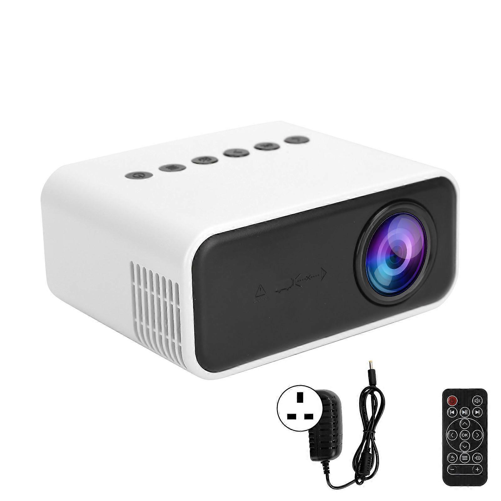 YT500 Mini Projector: Portable Movie Projector with Rich Sound and Smooth Visuals, White