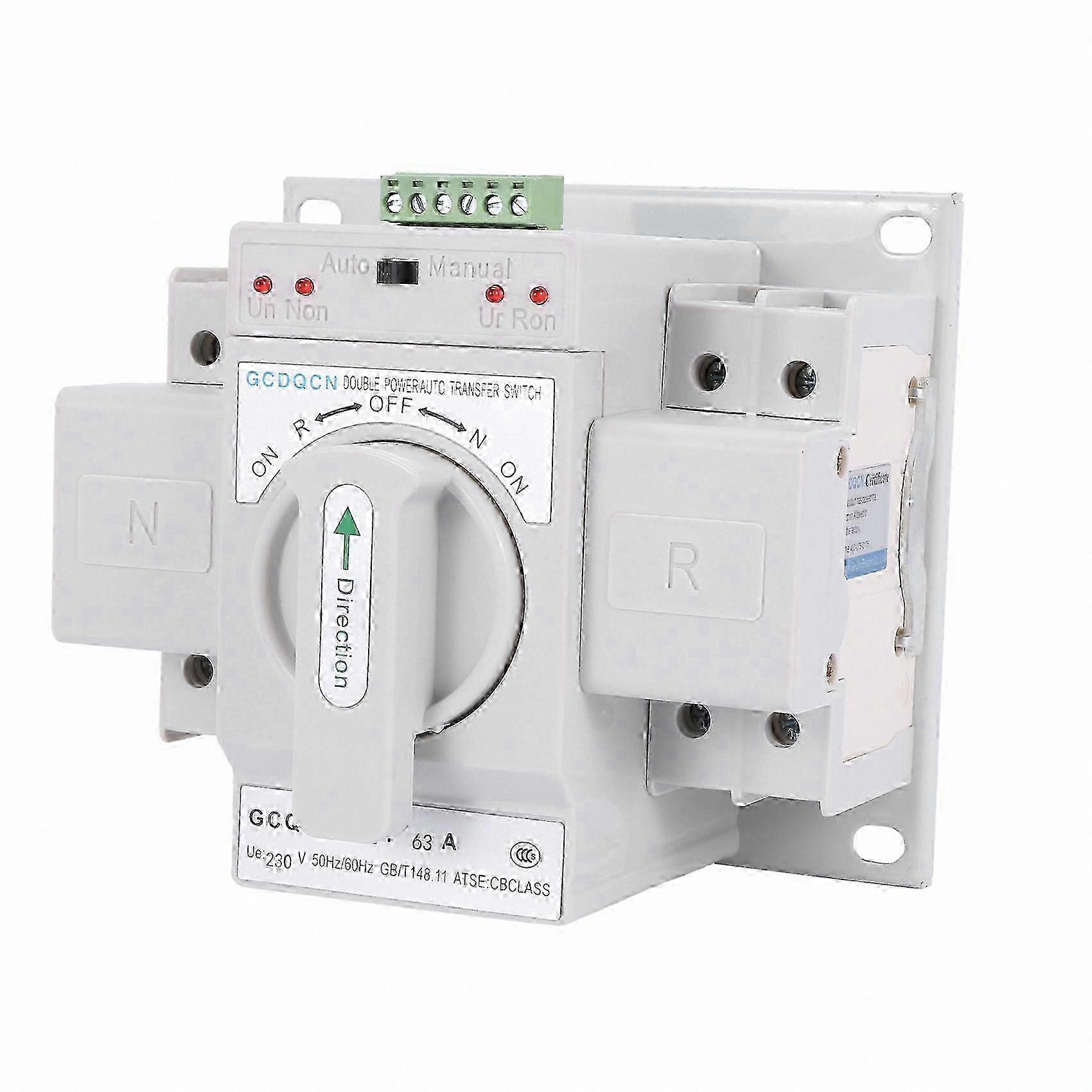 Automatic Transfer Switch 2P63A for Home Single Phase 220V Gear Cb Class Dual Power Solution