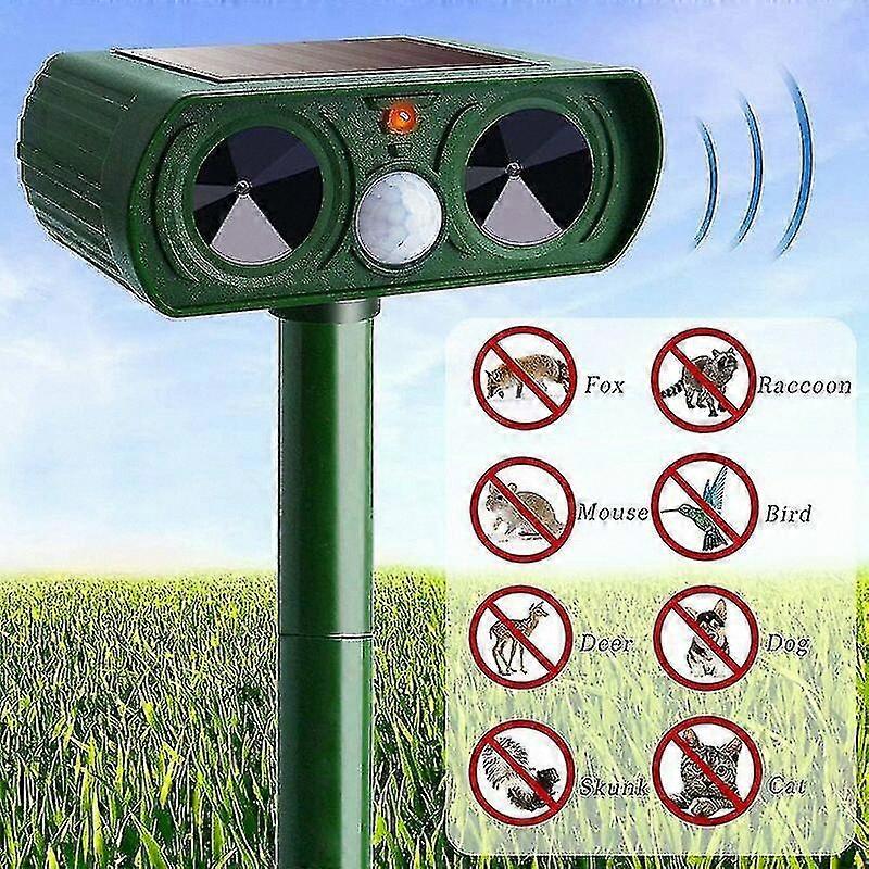 Outdoor Ultra Pest Repeller with Adjustable Sensitivity and Frequency for Garden Protection Against Cats and Other Animals