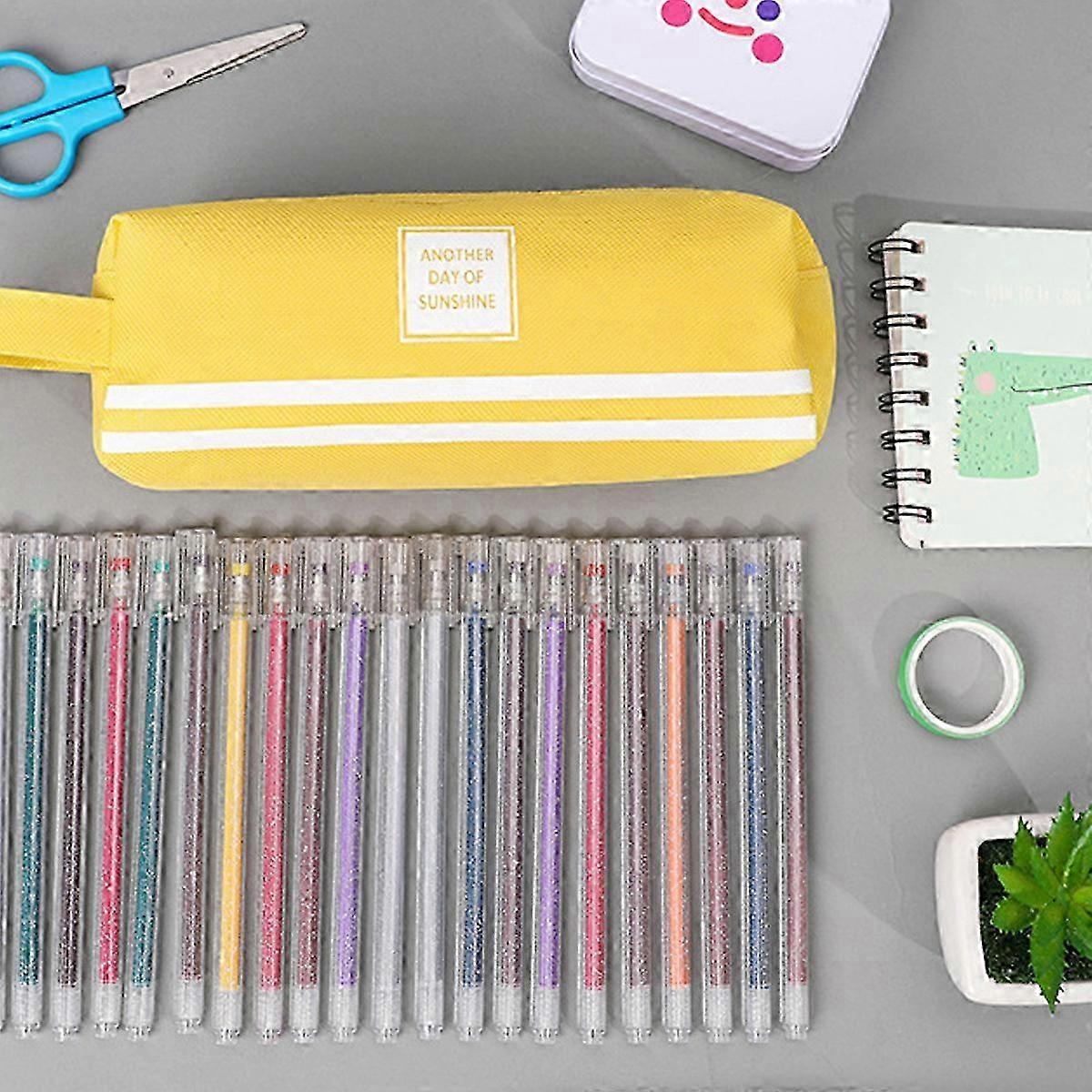 PVCS Large Capacity Creative Handle Double Pencil Case Simp Stationery Bag 2025