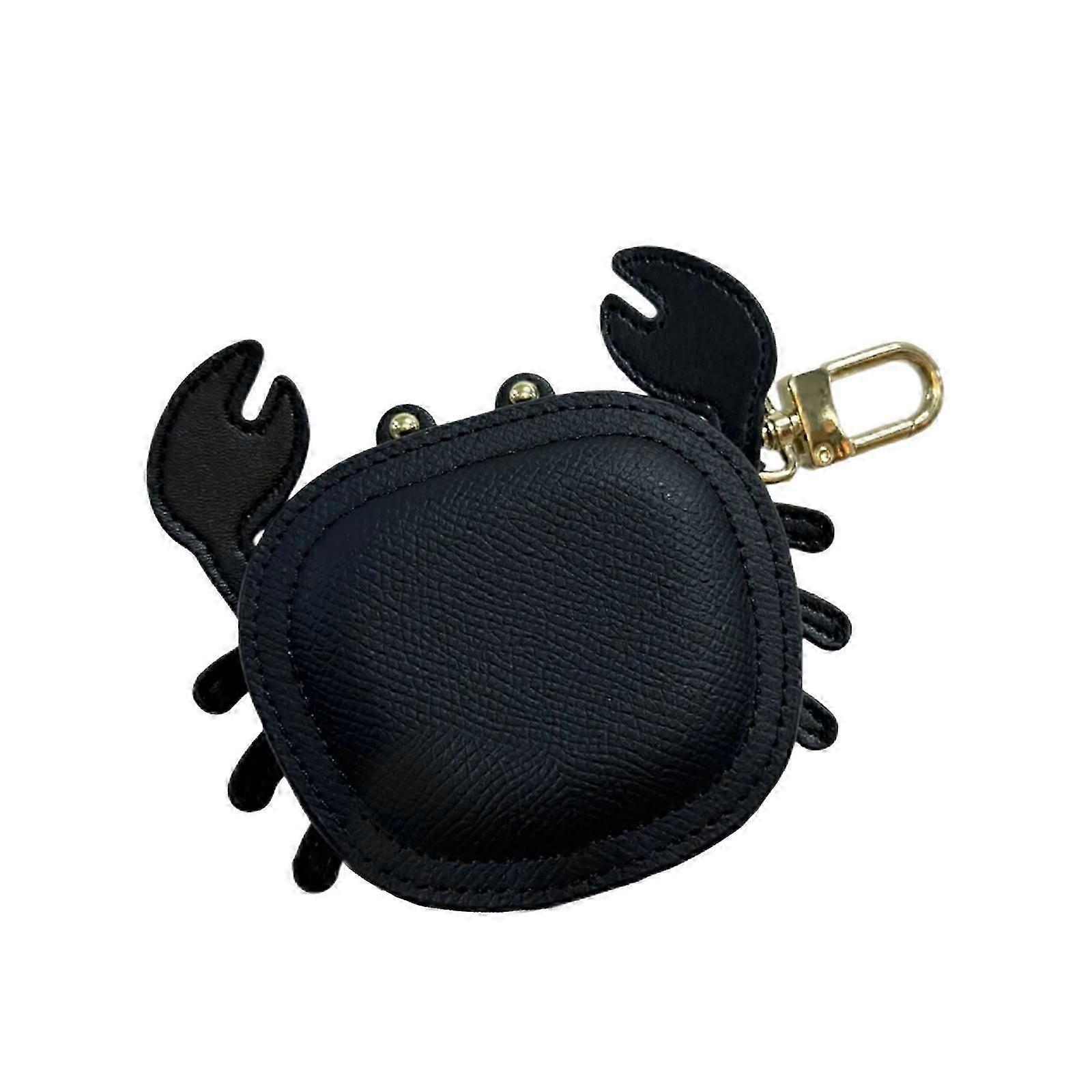 Crab Coin Holder Keychain with PU Leather Texture