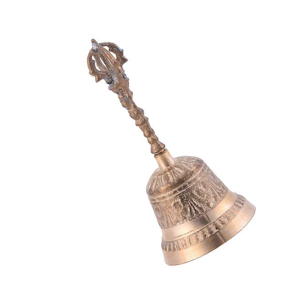 Vintage Decorative Hand Bell Solid Brass .5cm Diameter Golden 1Pcs
