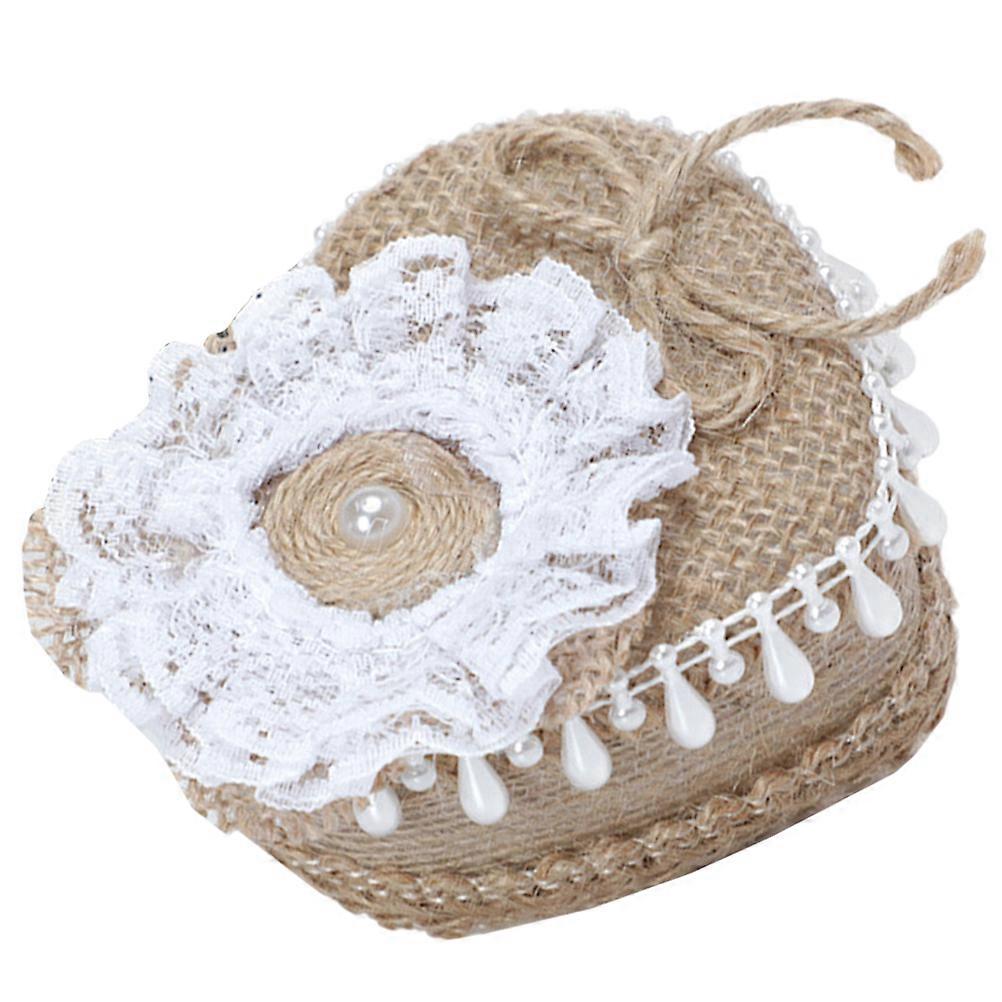 Wedding Ring Box Engagement Ring Box for Storage 3Pcs Rustic Linen Covered