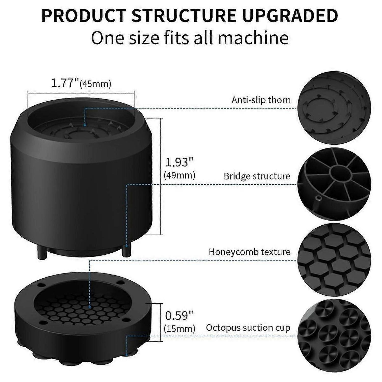 Washing Machine Anti-Vibration Pads with Strong Suction Cup,Anti-Slip