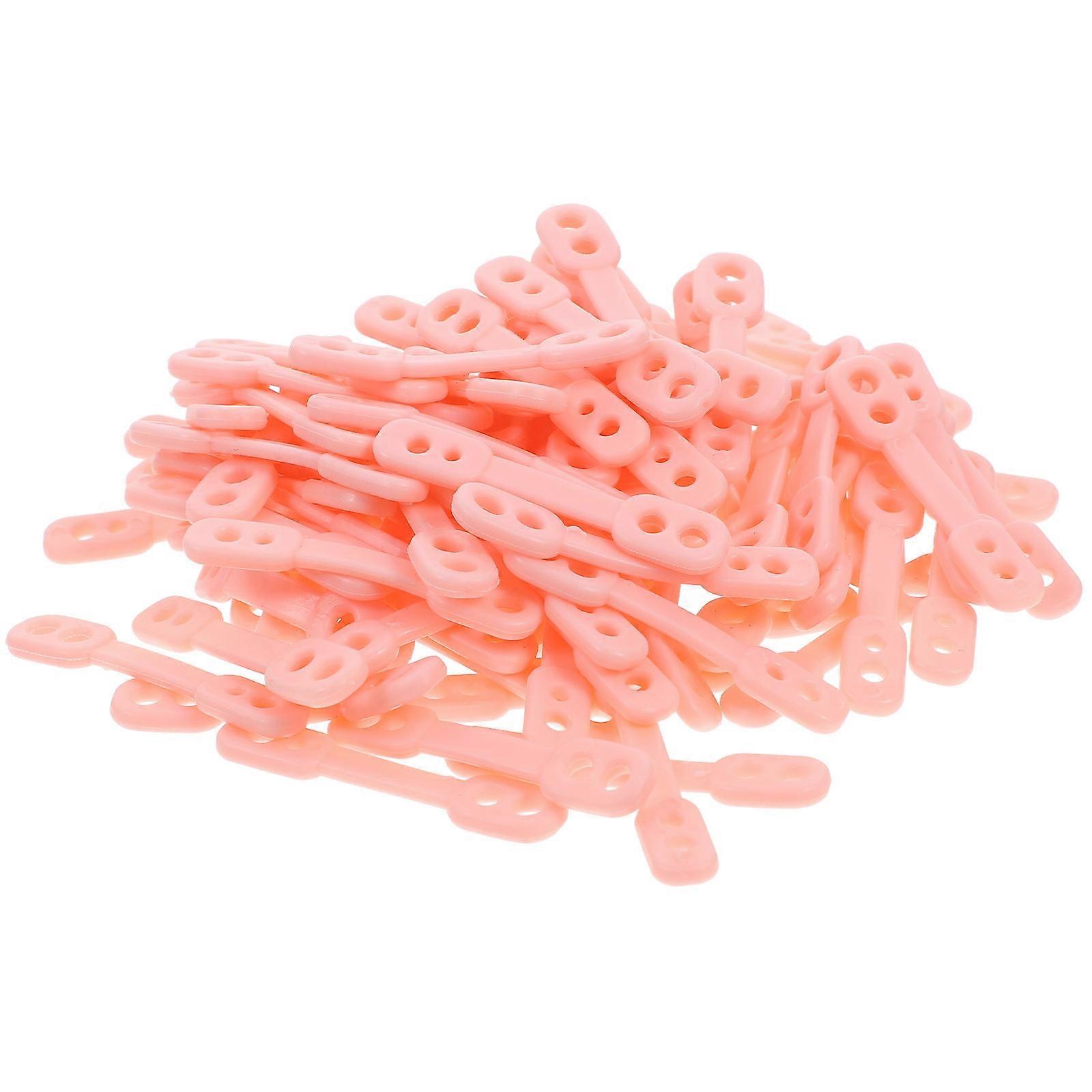 Clothes Hanger Grips Anti Drop Silicone Strips Pink Rectangular Windproof Fixing Tools 100Pcs