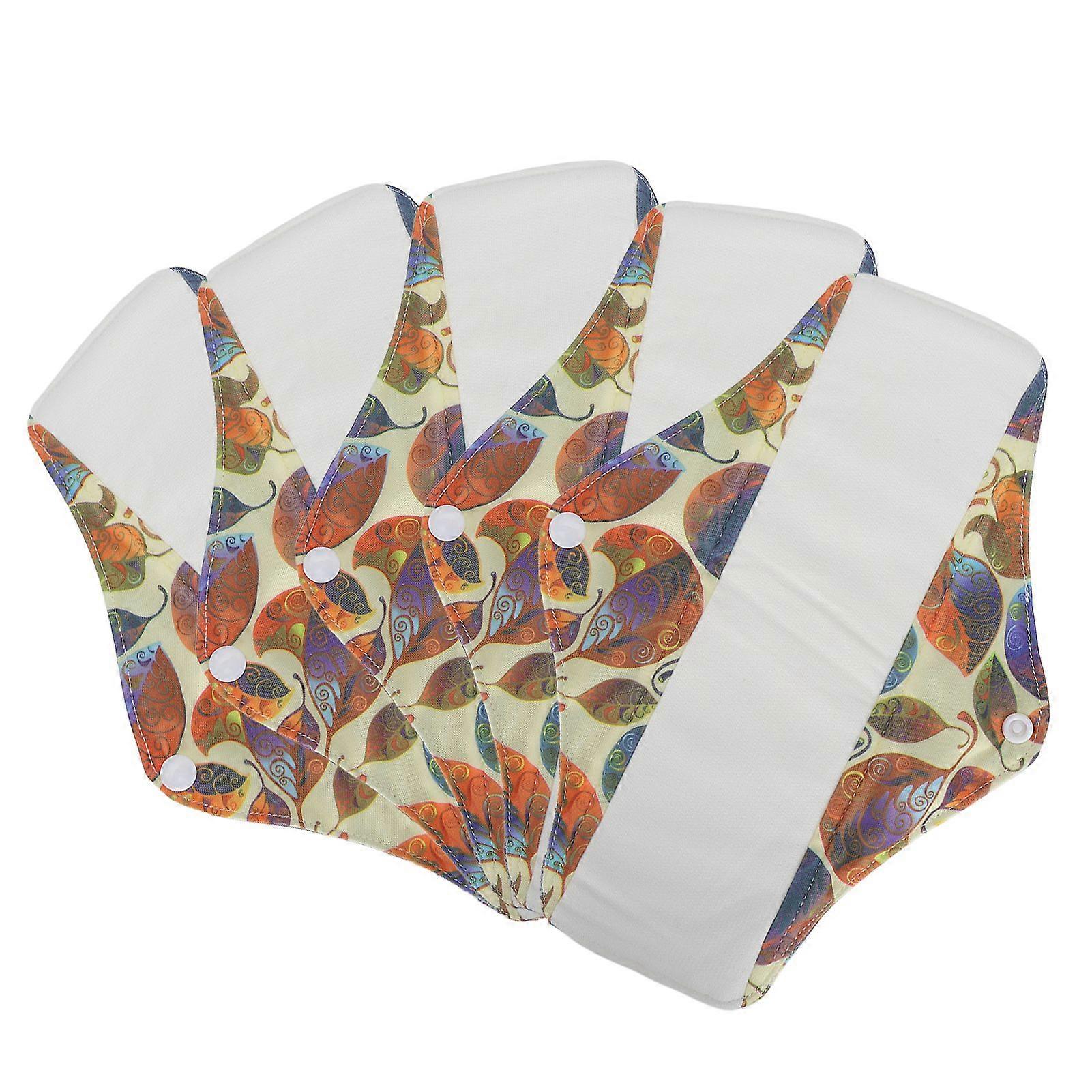 5pcs Washable Menstrual Pads Breathable Pure Cotton Resuable Sanitary Towels Menstrual Absorbent Pads