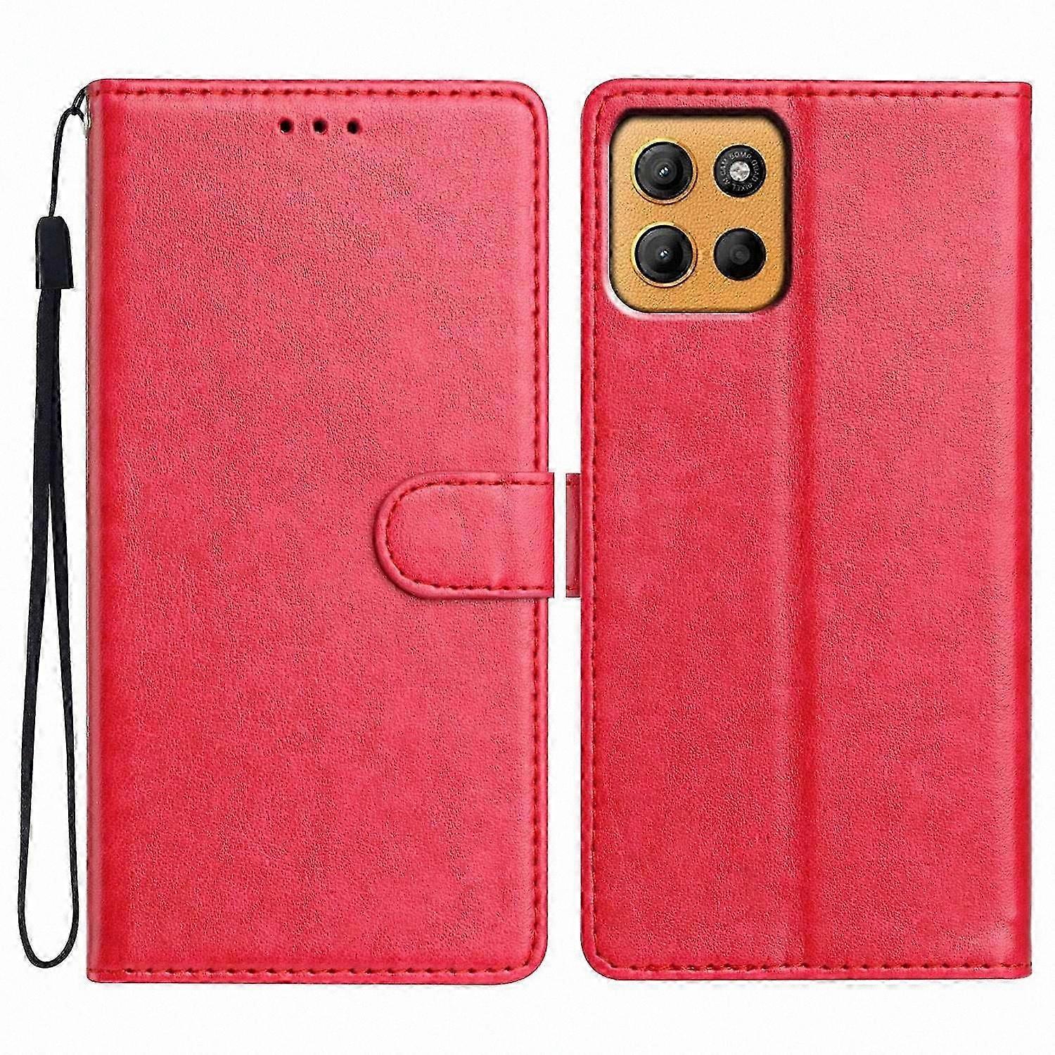Eco-Friendly Leather Wallet Case with Stand Function and Hand Strap for 4G Smartphones