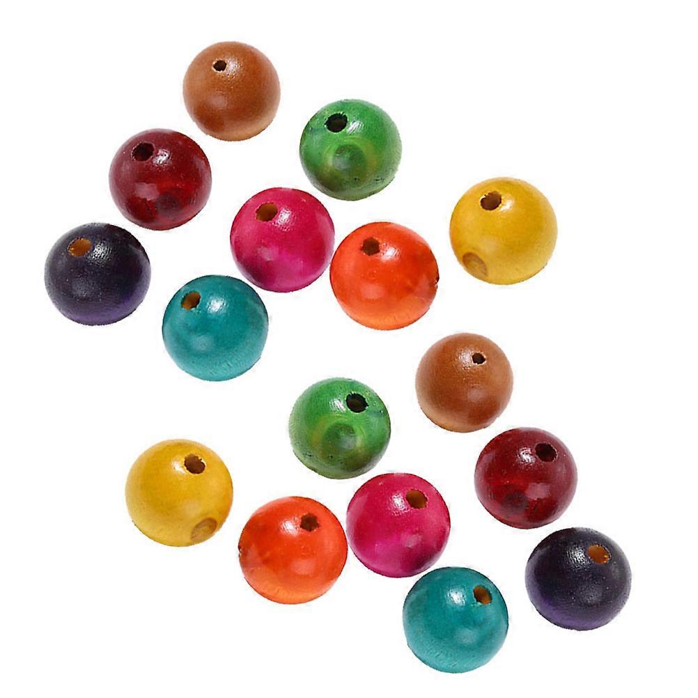 Colored Wooden Beads Round Beads for DIY Craft Beading 800Pcs Set