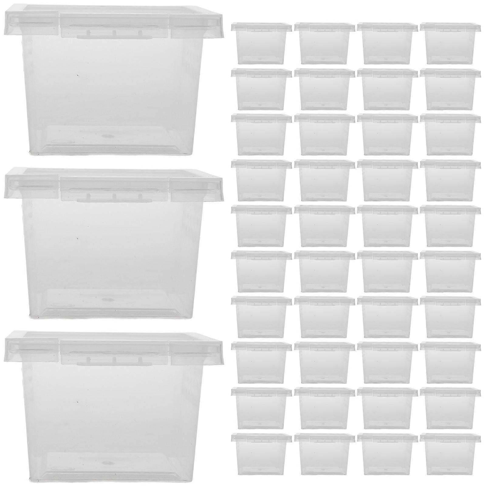 200 Pcs Reptile Breeding Boxes Transparent Insect Cage Suitable For Pet Owners Breeders Insect Feeding Durability PP Material