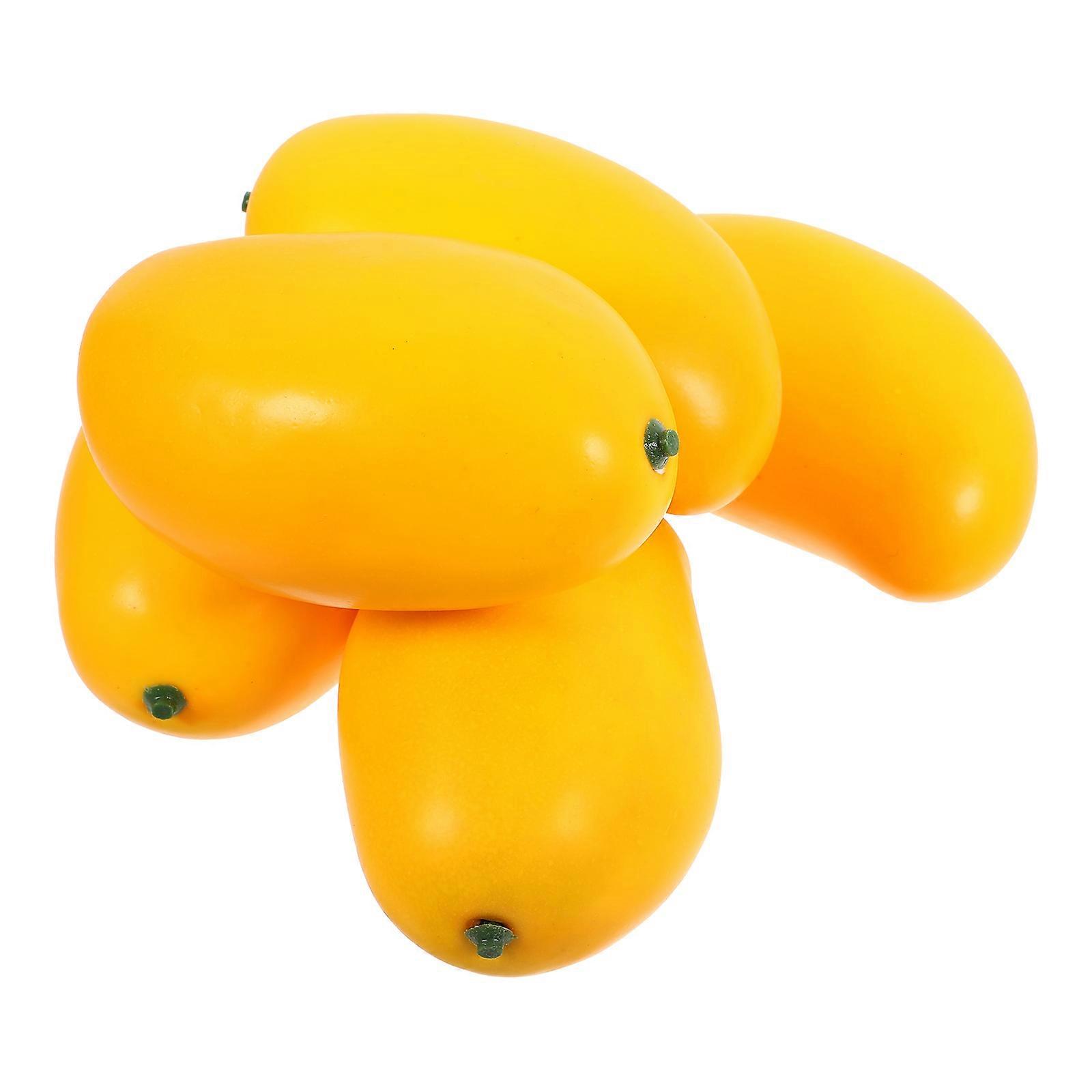 Foam Artificial Mango Models for Decoration 10Pcs Yellow Fake Fruits