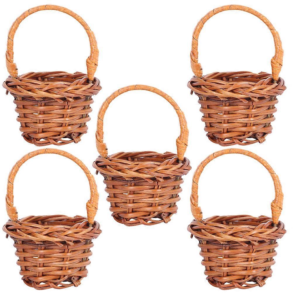 Woven Mini Basket Decorative Tiny Baskets for Storage Use 20Pcs Coffee