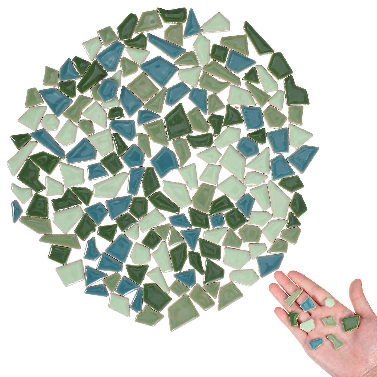 200G Assorted Ceramic Tiles 8Pcs Ideal For DIY Crafts In Garden And Bathroom Projects With Irregular Shape