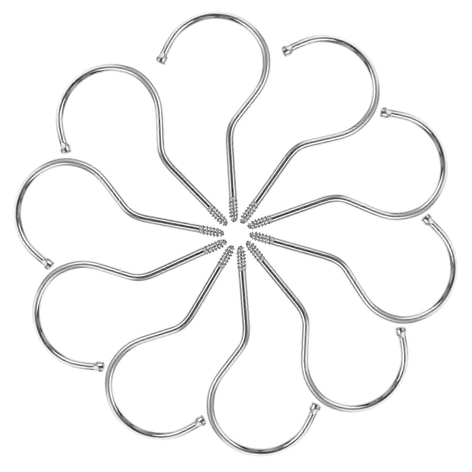 Screw-In Hooks Hanger Accessory Hooks 30Pcs Designed For Closet Organization In Home Storage Featuring Sturdy Construction And Silver Color