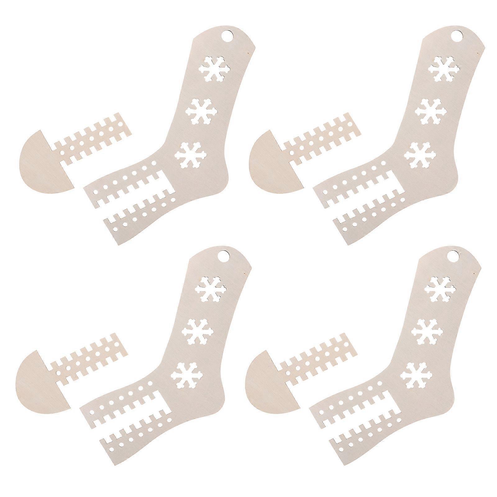 Wooden Sock Blockers for Knitting 4Pcs Adjustable Hand Knit Sock Stretchers