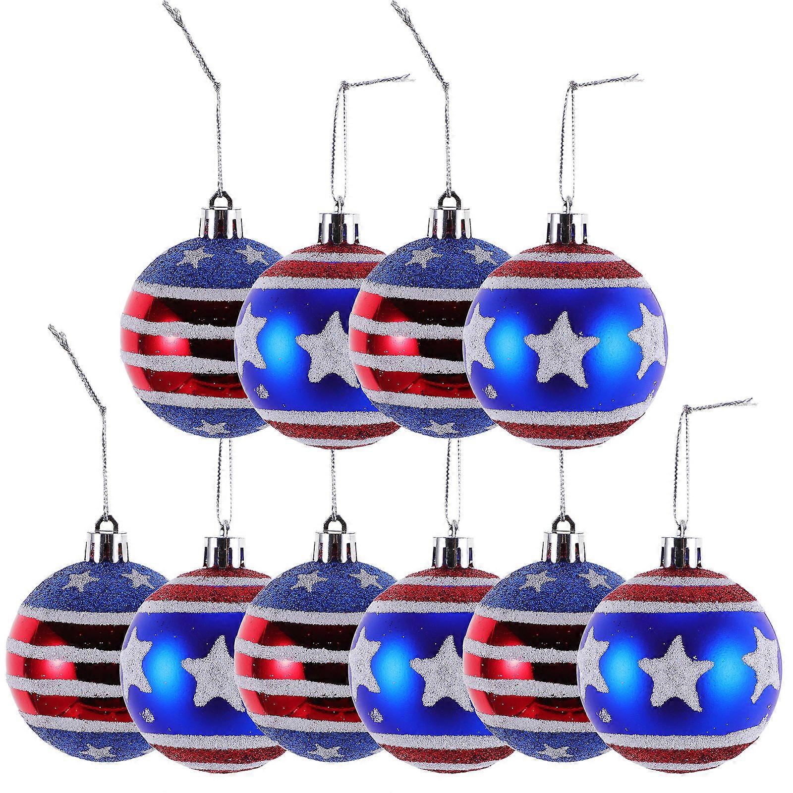 Independence Day Hanging Ball Pendant for Decor Plastic Material 48Pcs