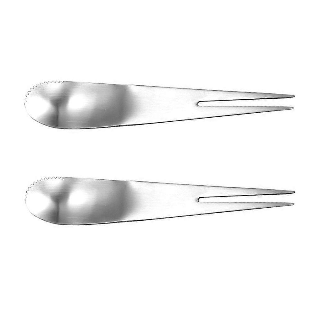 6Pcs Silver Stainless Steel Fork Spoon for Food Picking Durable Set