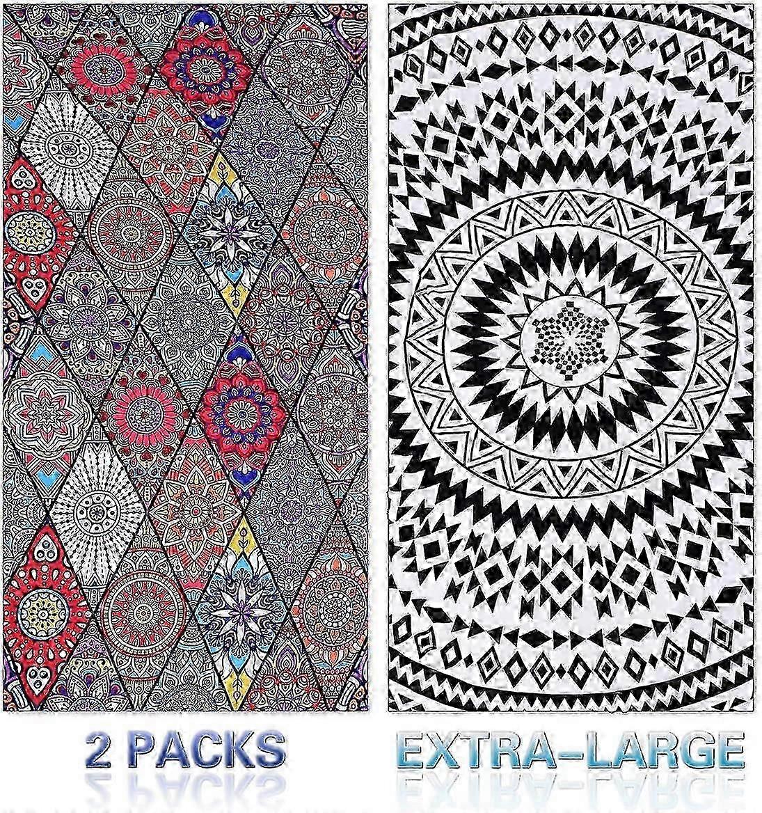 25-26 2-pack Oversized Microfibre Beach Towels - Quick-dry Pool & Lounge Covers (unisex)