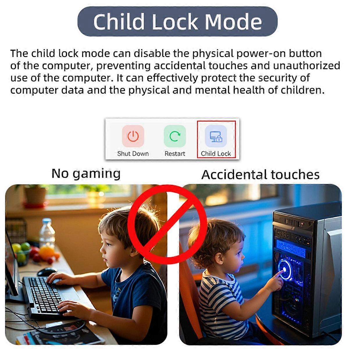  Wireless WiFi Computer Power Controller with Voice and Application Scheduling for Home and Office