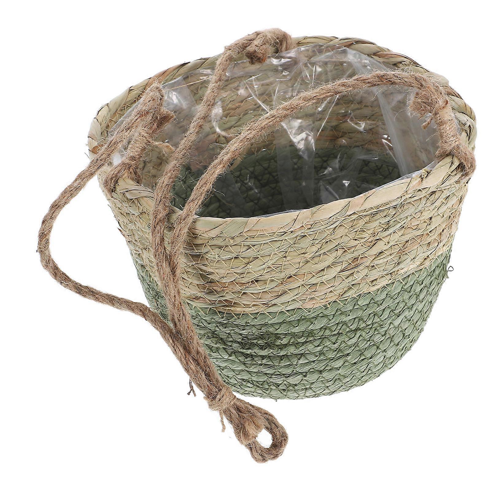 Hanging Woven Basket For Plants Outdoor Indoor Use Multi Rectangular Storage Solution 1Set