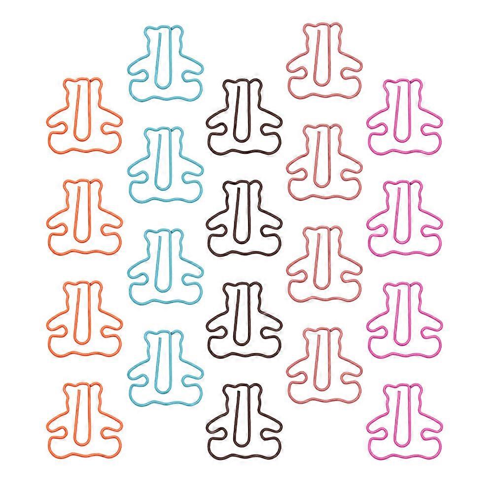 Decorative File Clip Bear-Shaped Paper Clamp 20Pcs for Storage Use
