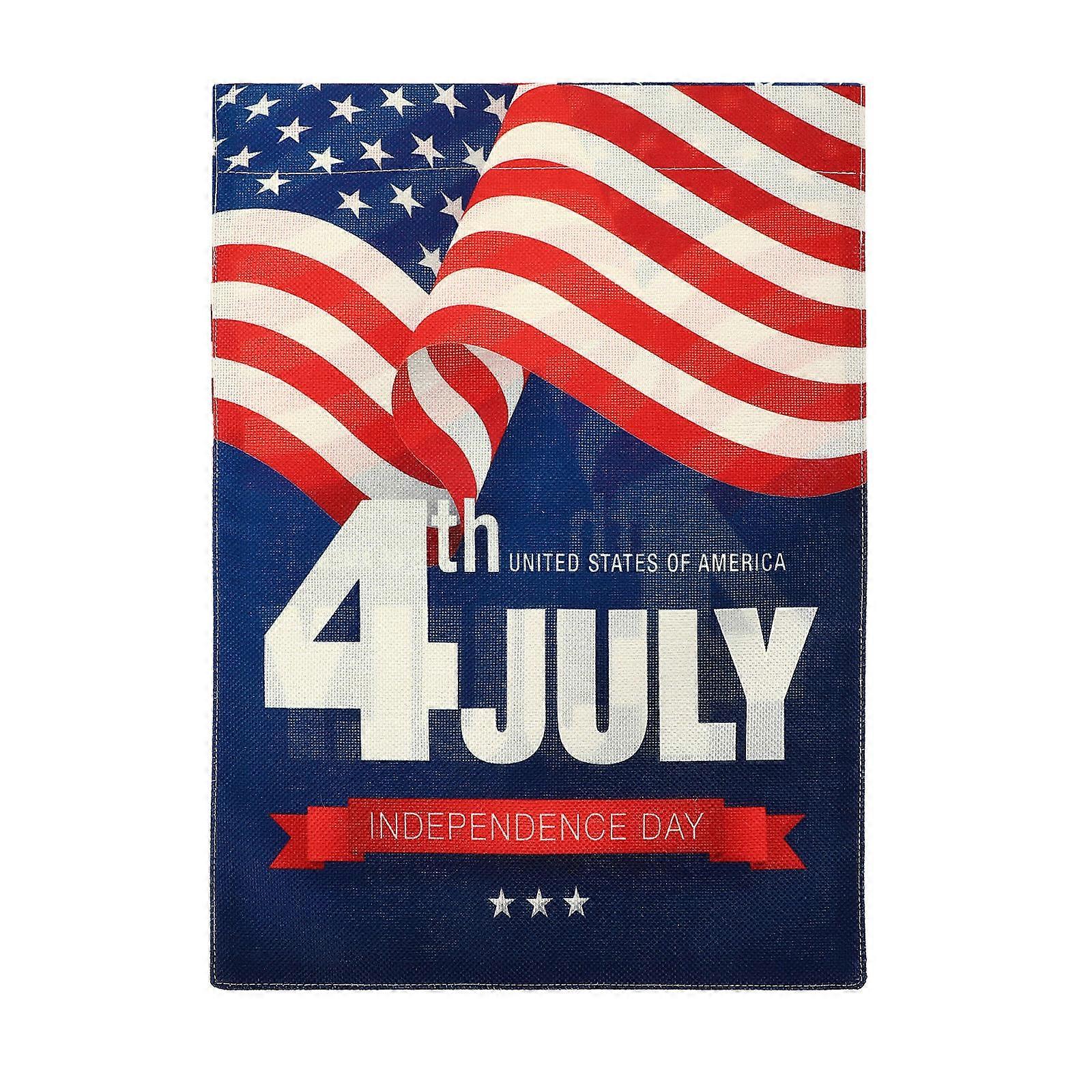 Outdoor Flags Fourth of July Yard Decorations Vibrantly Printed Anti-Fade Linen Homeowners 18.47x12.58in 1Pcs