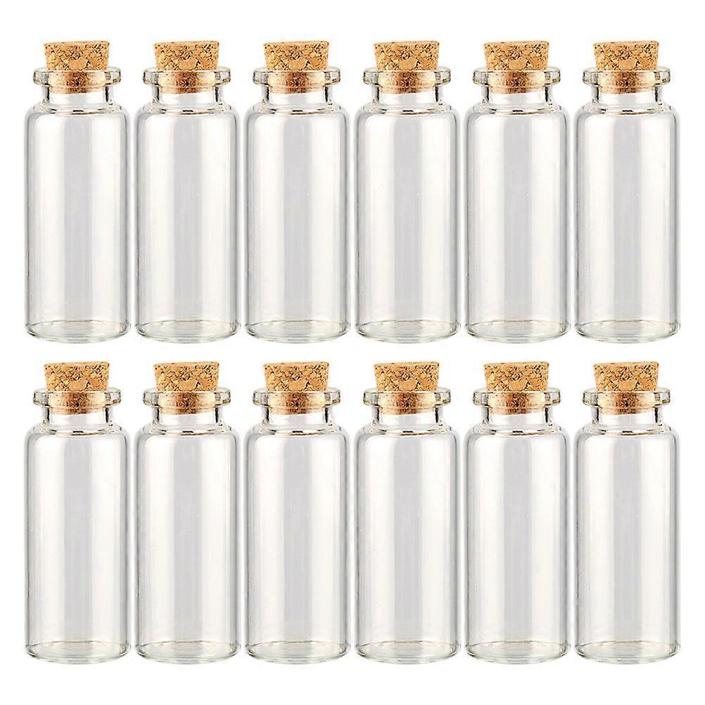Small Glass Vials Transparent Chic Style for Crafts DIY Projects 12Pcs