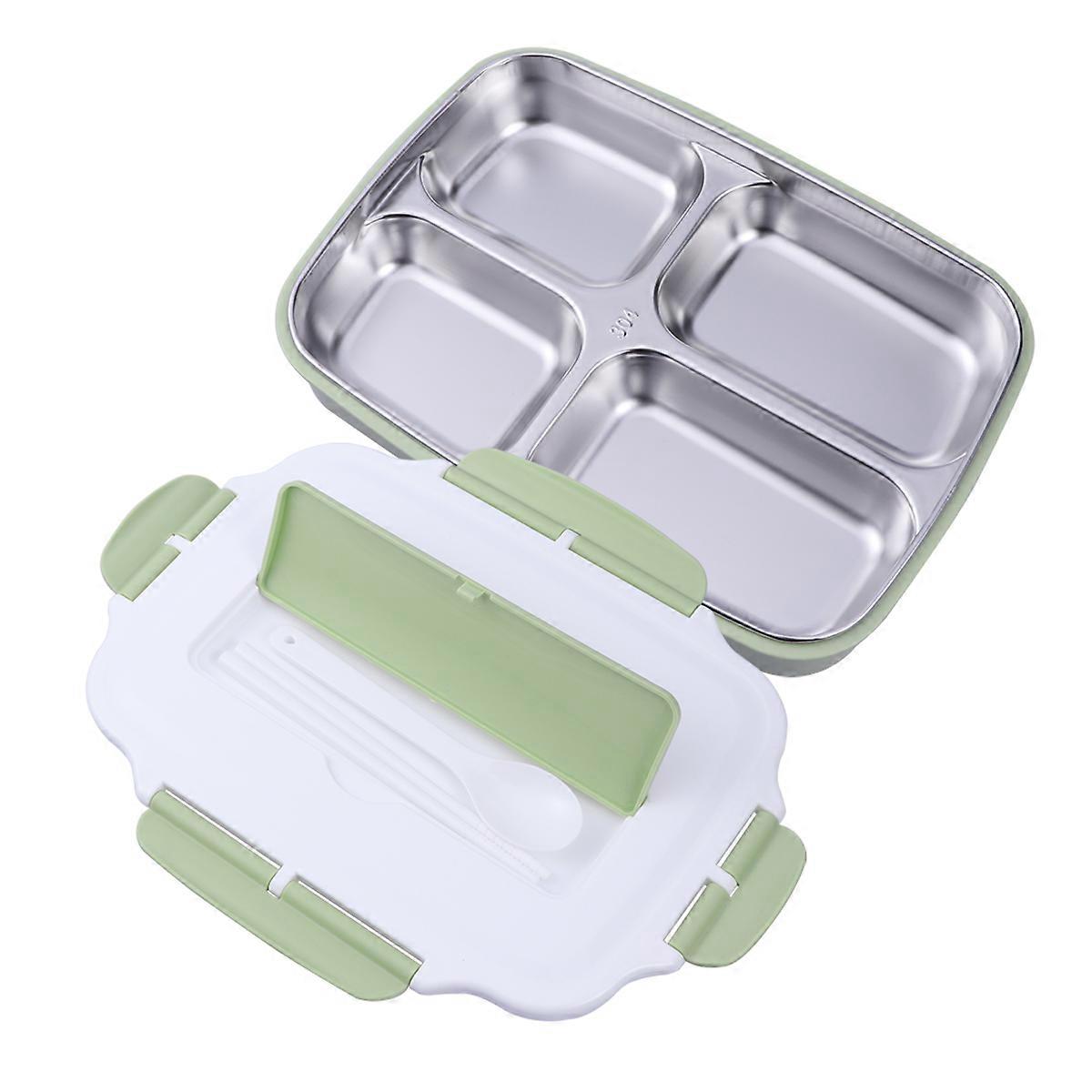 Insulated Lunch Box 1 Set With 4 Grids For Student Adult In Rectangular Shape Perfect For Daily Use And Mealtime With Leak Proof Feature