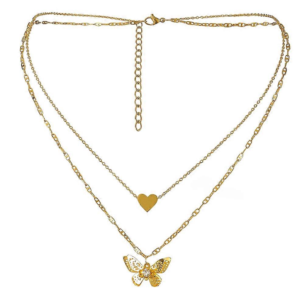 Necklace Double-Layer Pendant Collarbone Jewelry 3Pcs