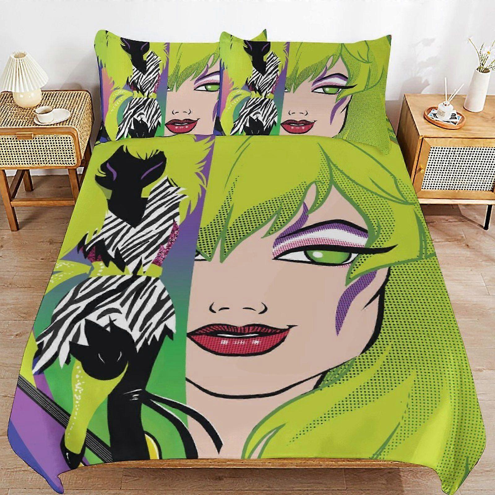 a36 Jem and the Holograms Premium Fabric Design Soft Feel Easy Zipper Closure Durable Duvet Cover Sets for Restful Nights b36