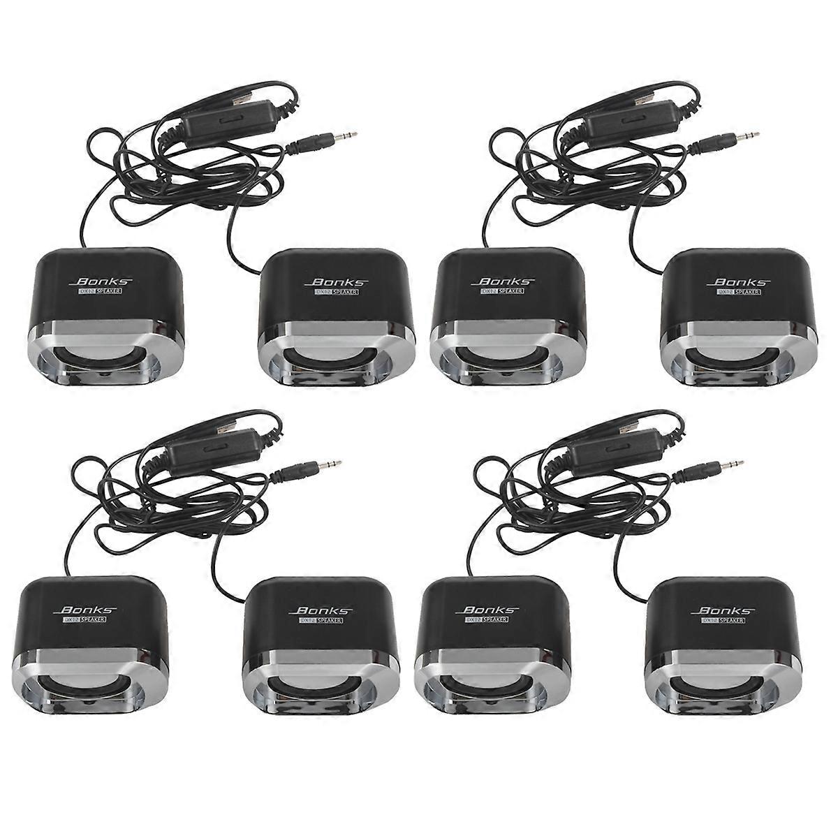 USB 2.0 Notebook Speakers Wired Stereo Mini Computer Speaker black