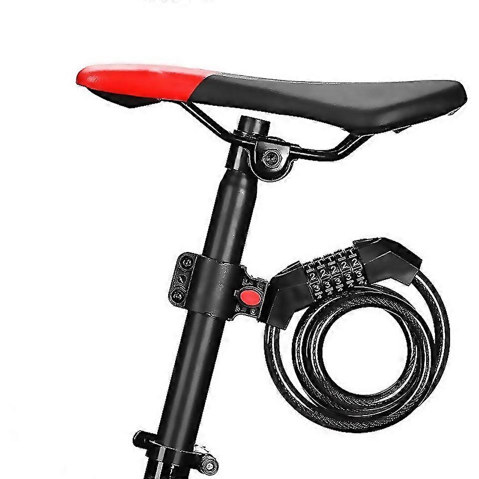 For Bicycle Antitheft Code Lock Fivedigit Bicycle Lock Portable Bold And Long Steel Cable With Brack