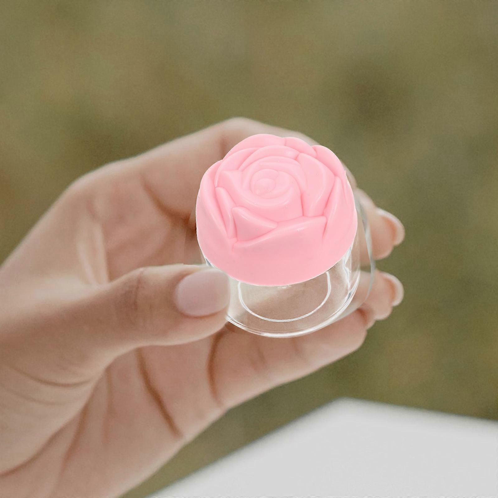 Refillable Cream Jars Rose Lid Design for Storage 36Pcs Plastic Containers