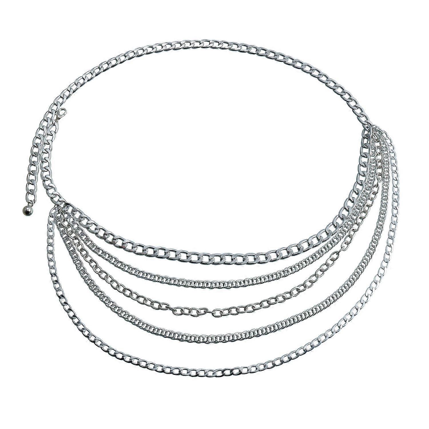 Body Chain, Women's Multi-layer Metal Waist Chain Simple Layered Claw Chain Ins Style Sexy