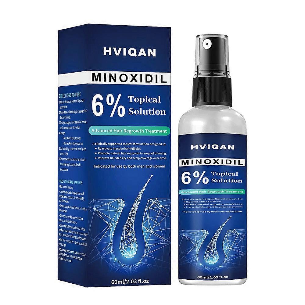 סרום צמיחת שיער מינוקסידיל 6% לגברים ועם ביוטין טיפול צמיחת שיער מחדש לשיער חזק, עבה וארוך יותר המסייע במניעת דילול ואובדן